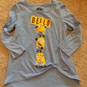 Minions long sleeve High low Tshirt Ties at bottom